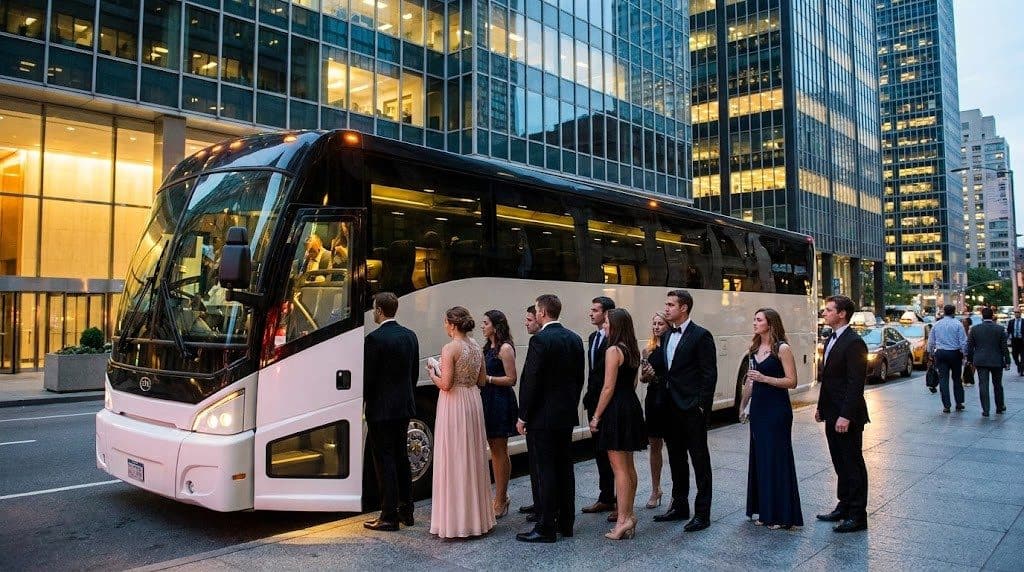 Private charter coach receiving an event group in Singapore